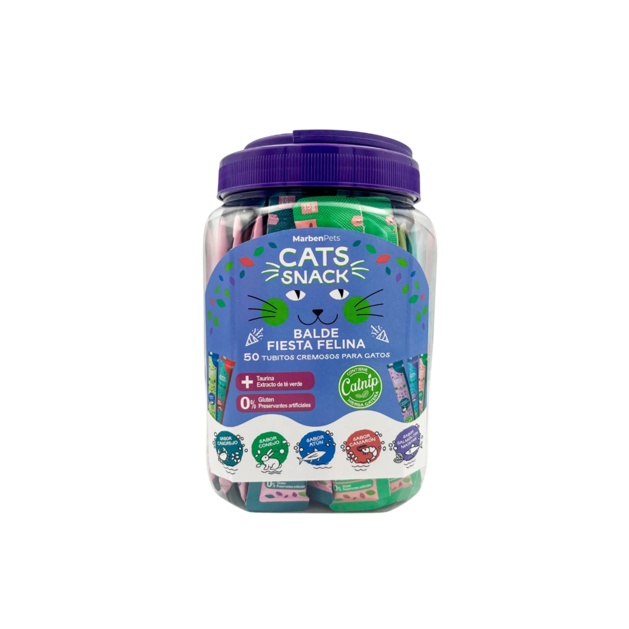 Balde Fiesta Felina Cats Snack 50 Tubitos
