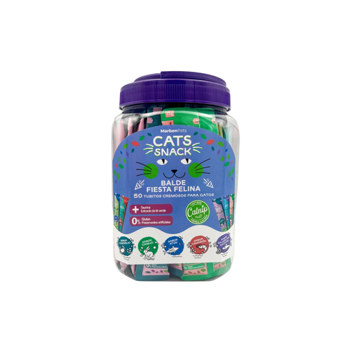 Balde Fiesta Felina Cats Snack 50 Tubitos