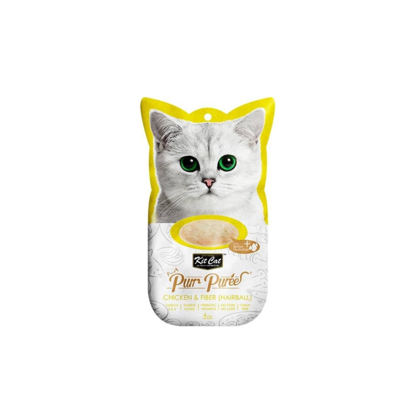 Kit Cat Purr Puree Chicken y Fiber Hairball