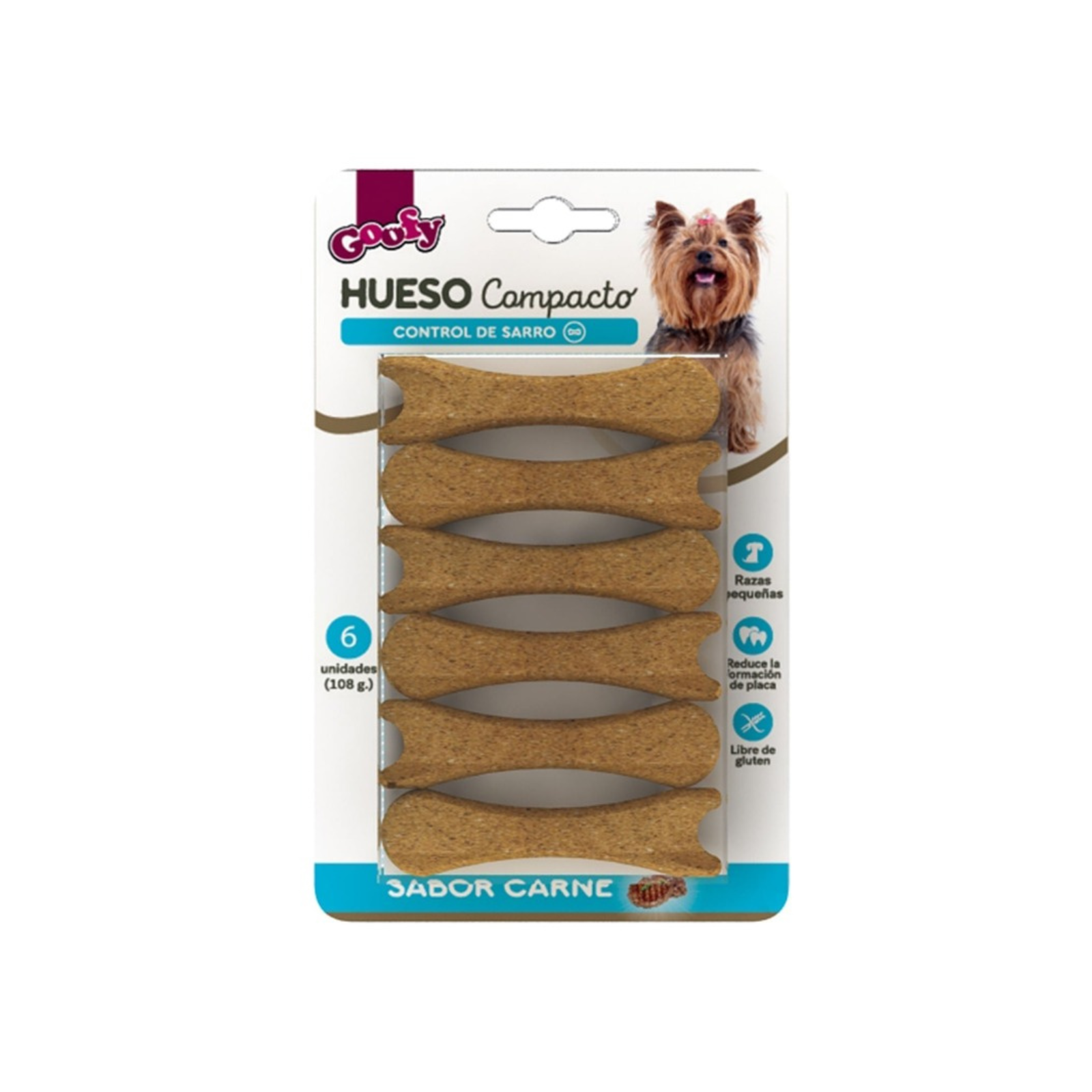 Goofy Hueso Compacto Raza Pequeña 6 Unidades