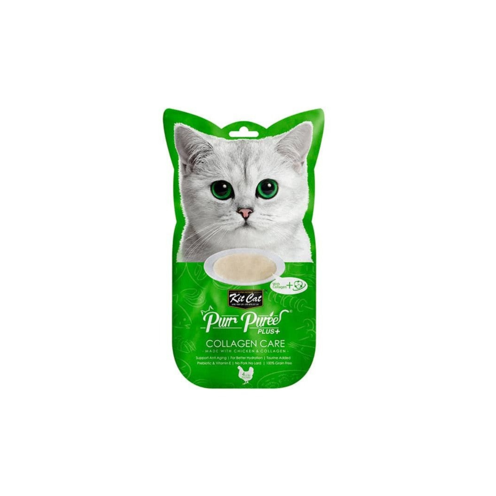 Kit Cat Purr Puree Plus Chicken y Collagen Care