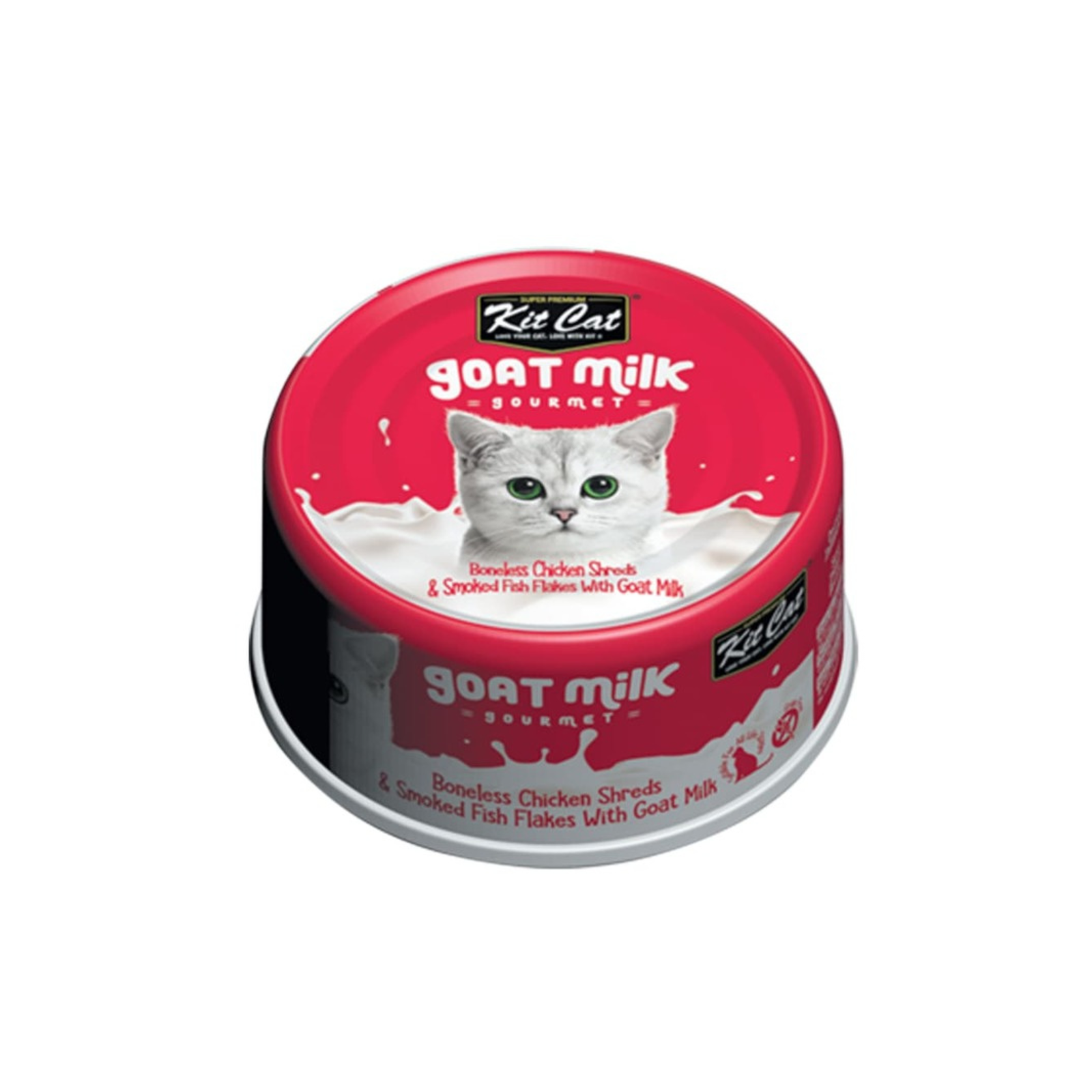 Lata Kit Cat Goat Milk Gourmet Chicken y Smoked Fish