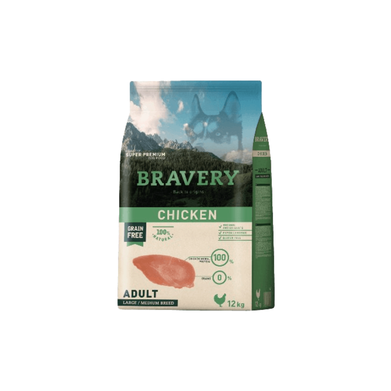 Bravery Perro Adulto Pollo Razas Medianas y Grandes