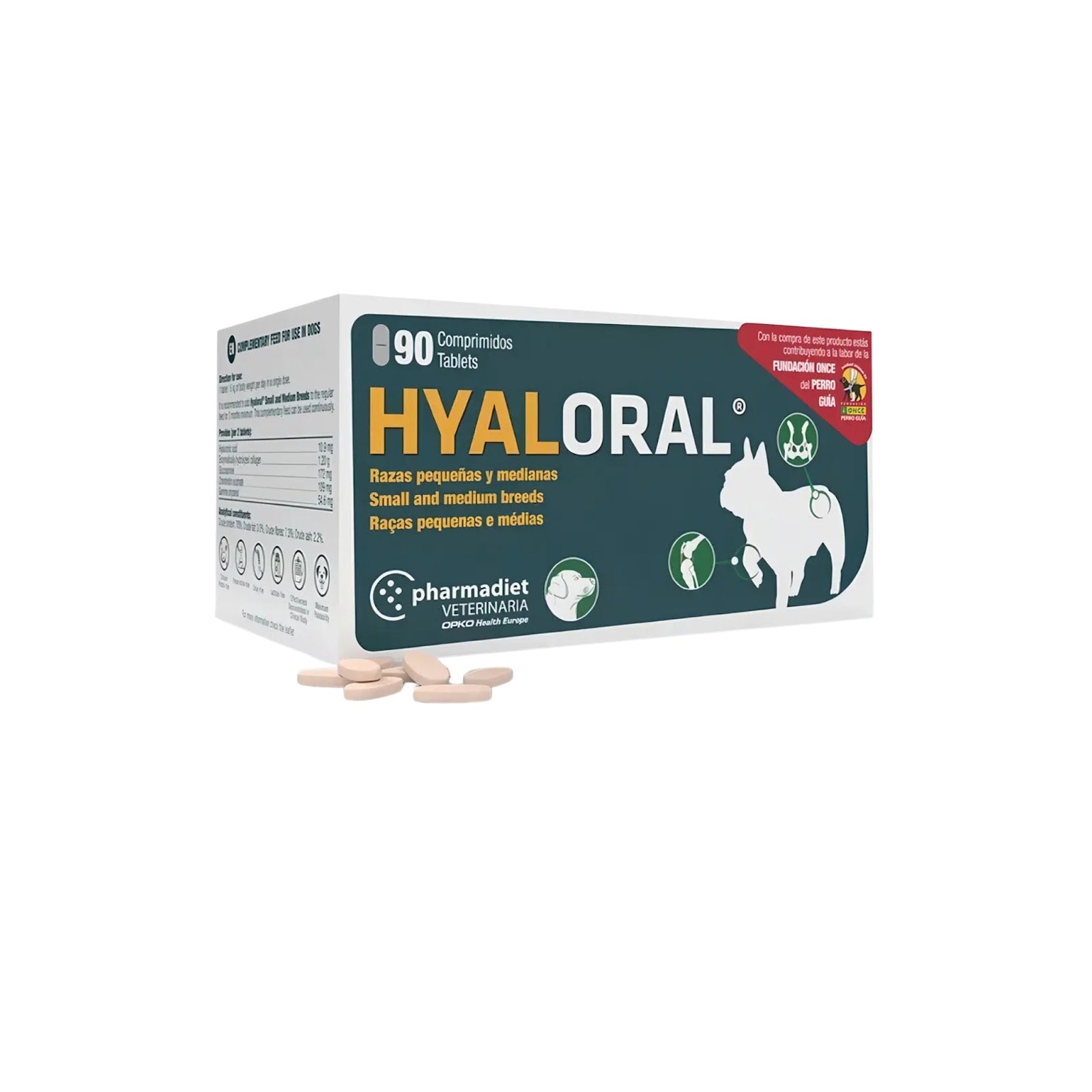 Pharmadiet Hyaloral Perros Pequeñas y Medianas 90 comprimidos Colágeno