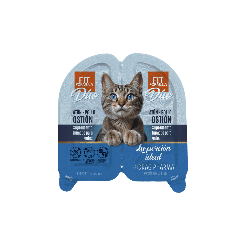 Snack para Gato Fit Formula Duo Atún Pollo Ostión 70g