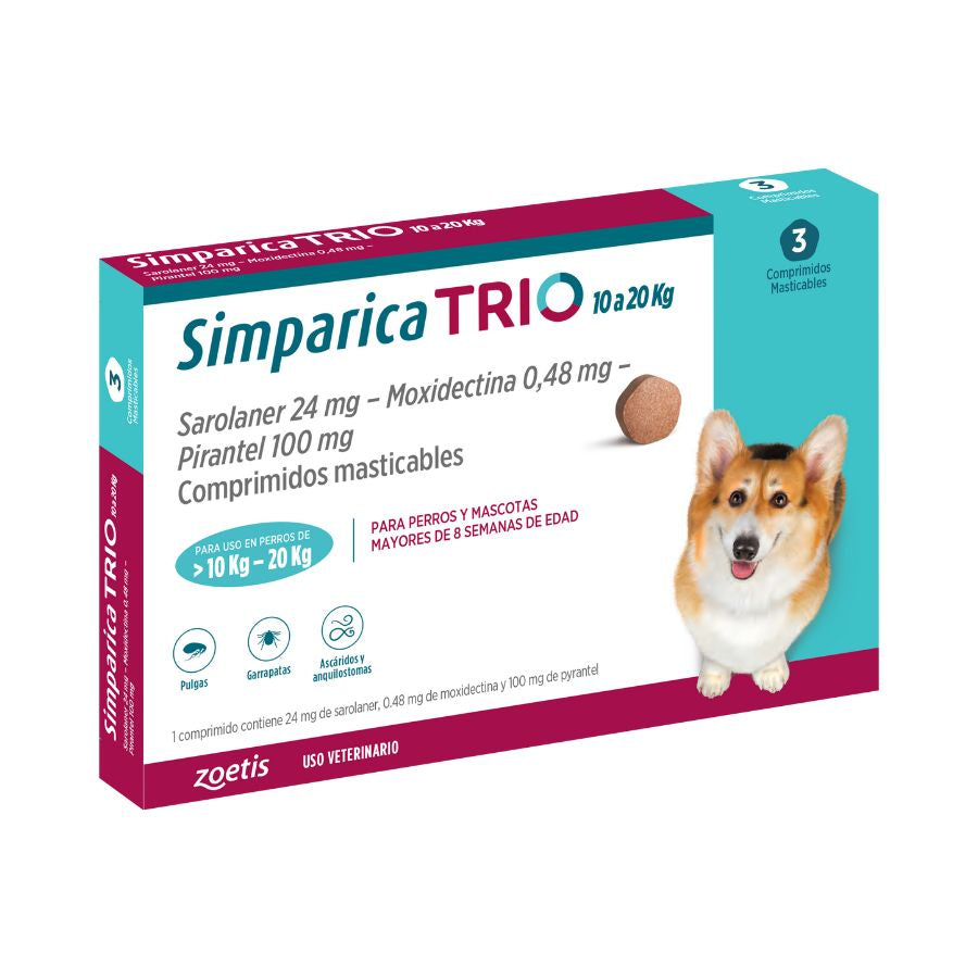 Simparica Trio 10 a 20 kg - Furmyth