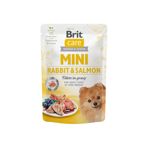 Brit Care Filetes de Conejo y Salmón en Salsa para Perros Mini - alimento húmedo