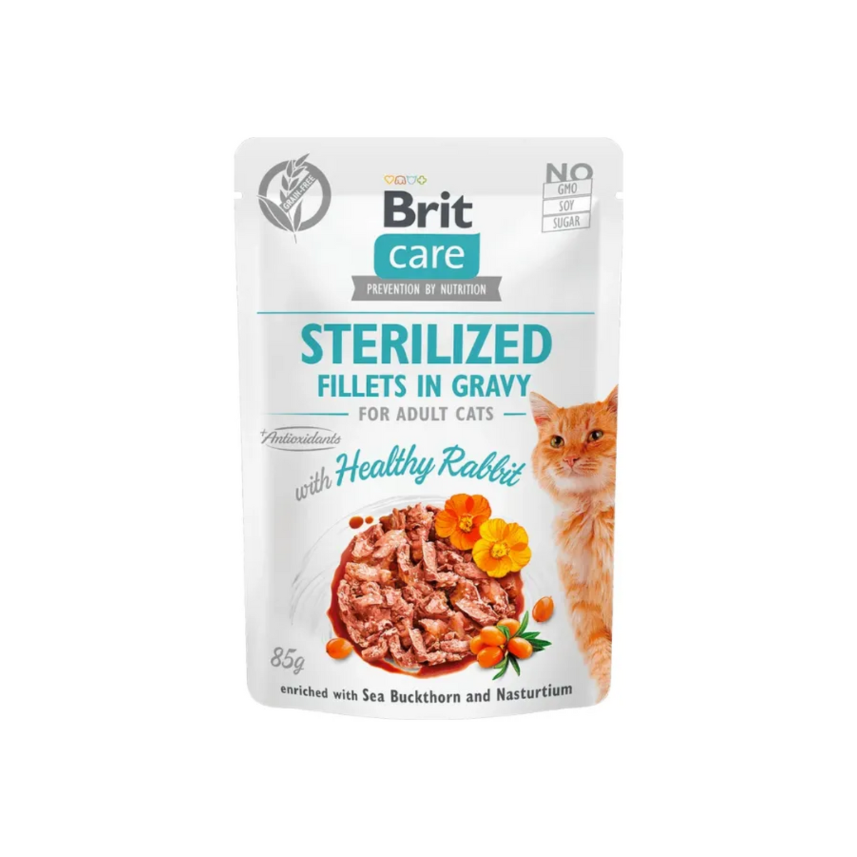 Brit Care Filetes de Conejo en Salsa para Gatos Esterilizados - alimento húmedo