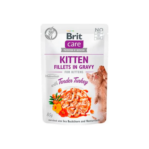 Brit Care Filetes de Pavo en Salsa para Gatitos - alimento húmedo
