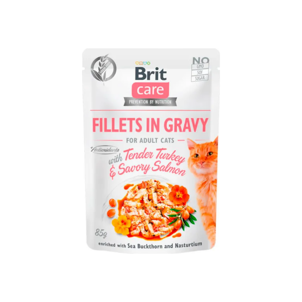 Brit Care Filetes de Pavo y Salmón en Salsa para Gatos - alimento húmedo