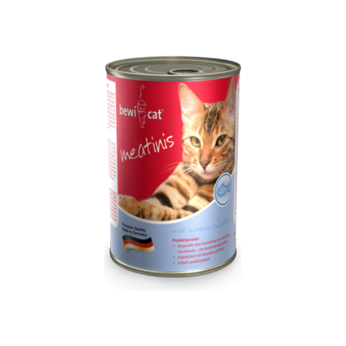 Bewicat Meatinis Rico en Salmón alimento húmedo para gatos lata 400 g