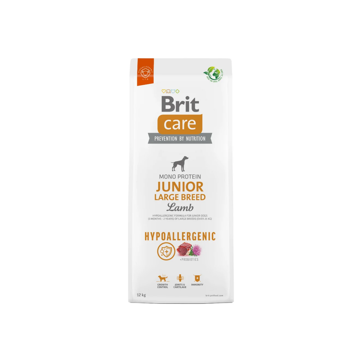 Brit Care Junior Large Breed Lamb, alimento seco con cordero para cachorros de razas grandes, bolsa de 3 kg y 12 kg