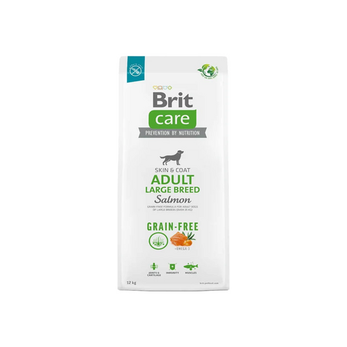 Brit Care Adult Large Breed Salmon, alimento seco con salmón para perros adultos de razas grandes, bolsa de 3 kg y 12 kg
