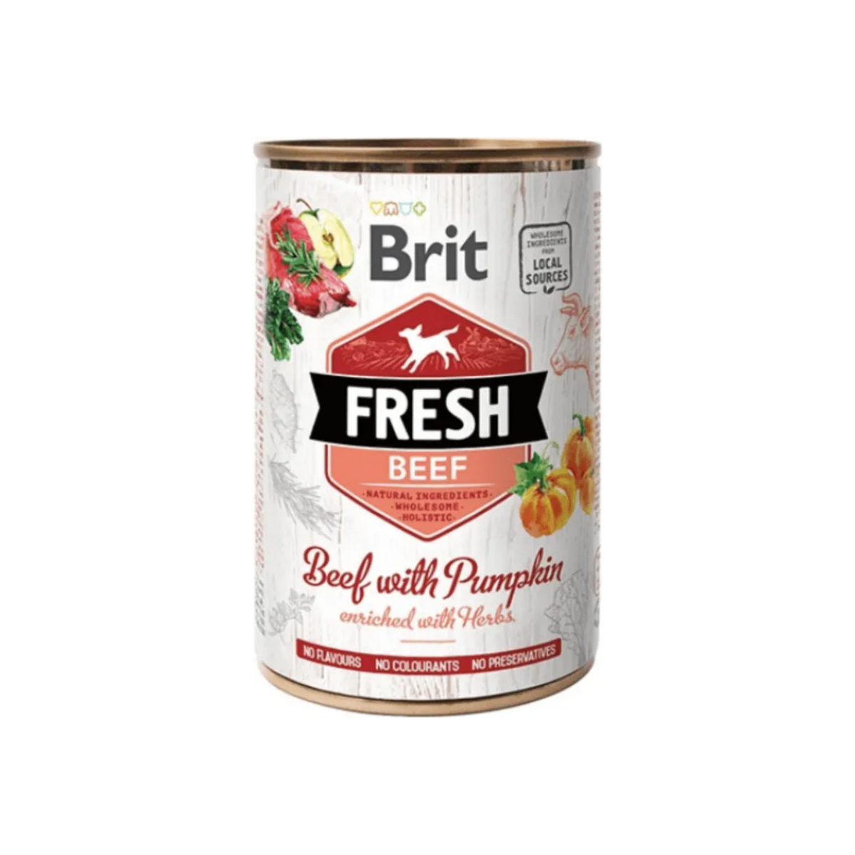 Brit Fresh Beef with Pumpkin, lata de alimento húmedo con vacuno y calabaza para perros, 400 g