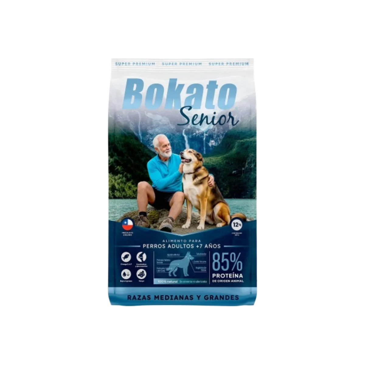 Bokato Senior Raza Mediana y Grande Super Premium alimento para perros senior 12 kg