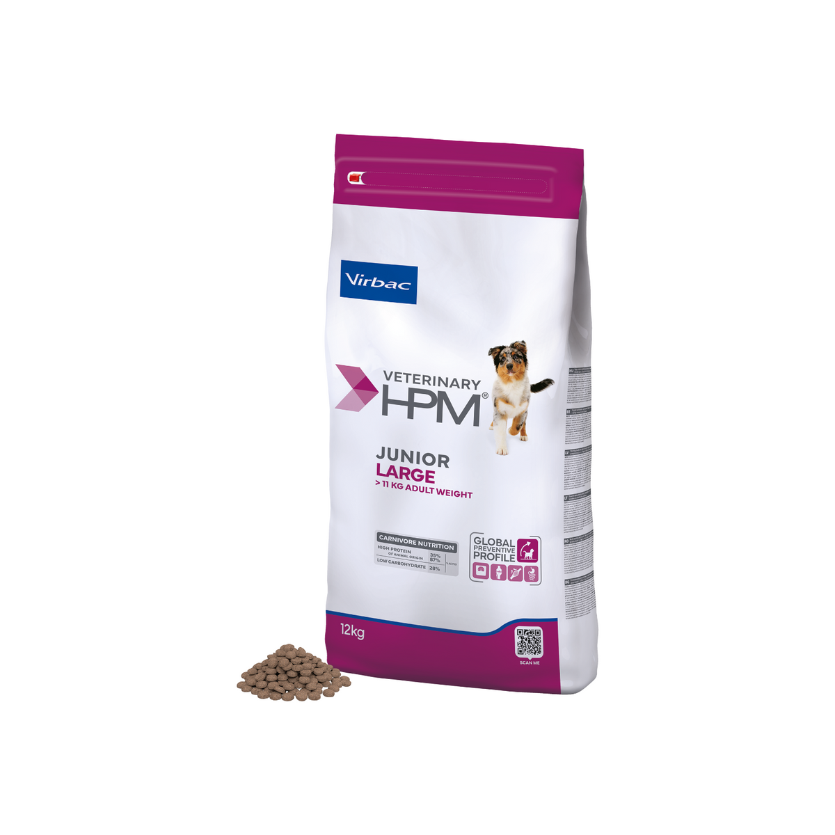 Virbac HPM Perro Junior Special Large 12 kg, alimento seco para cachorros de razas grandes