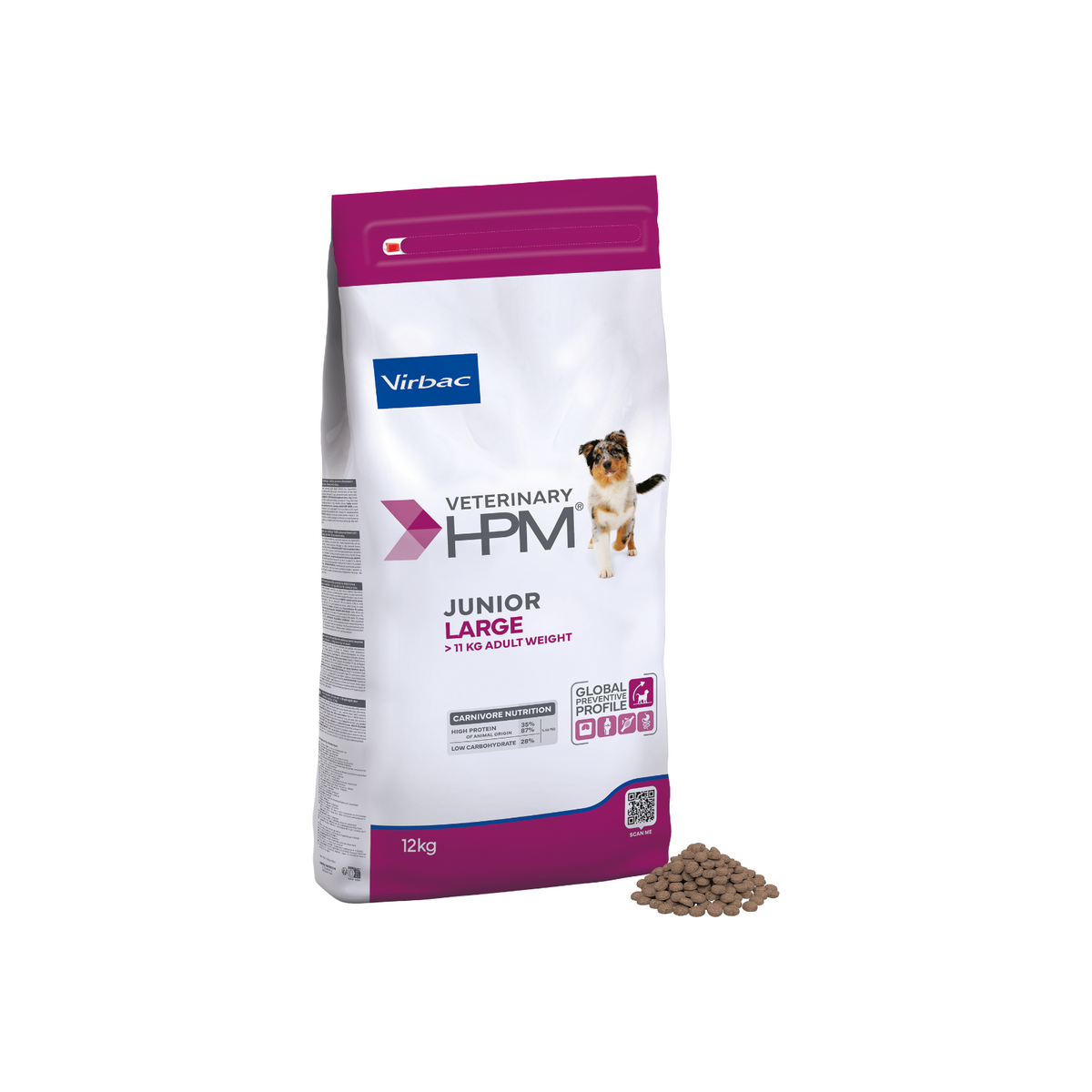 Virbac HPM Junior Special Large 12 kg vista lateral