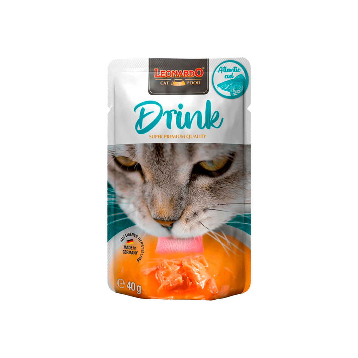 Leonardo Drink Bacalao, bebida para gatos adultos, sobre 40 g