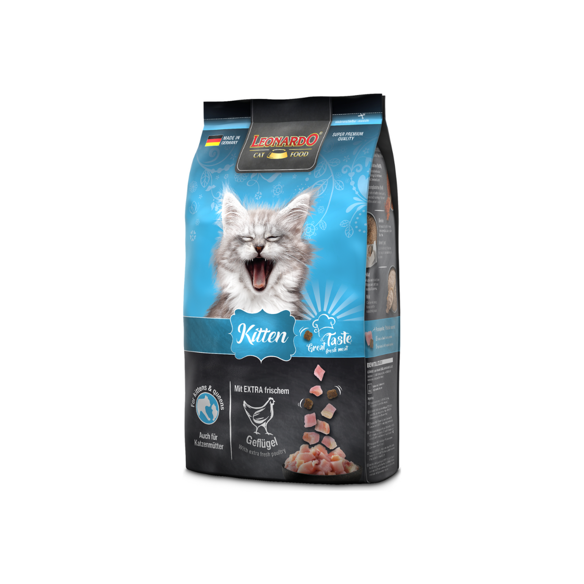 Alimento seco Leonardo Kitten para gatitos y gatas lactantes, bolsa 1,8 kg
