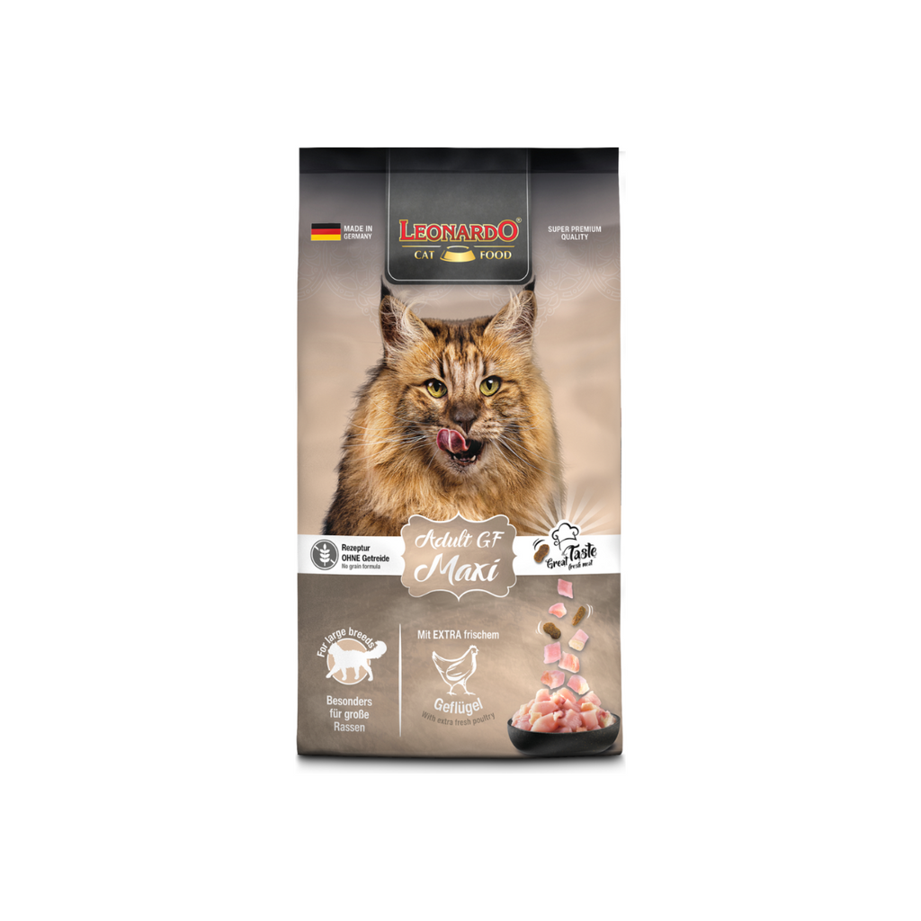 Leonardo Adult GF Maxi alimento seco sin cereales para gatos grandes, bolsa 7,5 kg