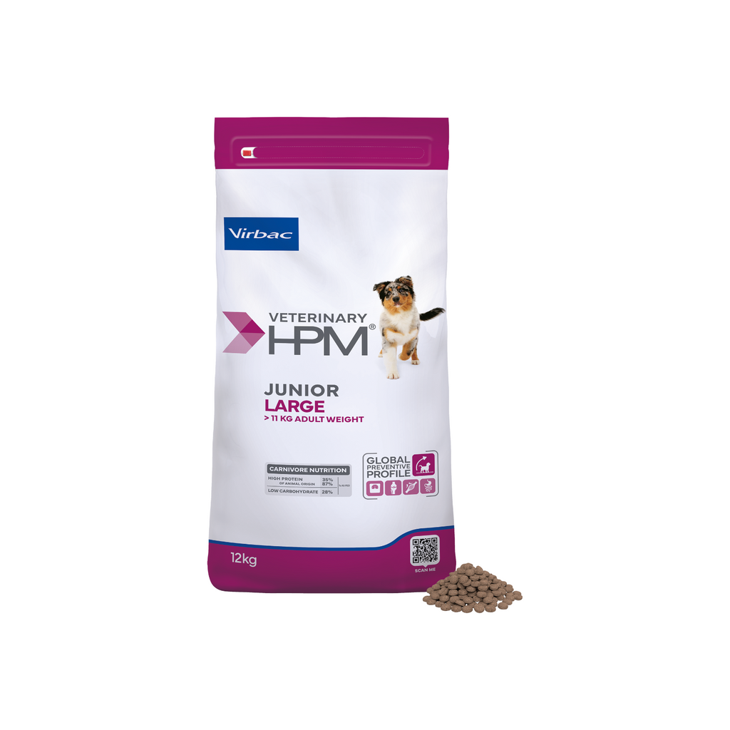 Virbac HPM Perro Junior Special Large 12 kg, vista frontal