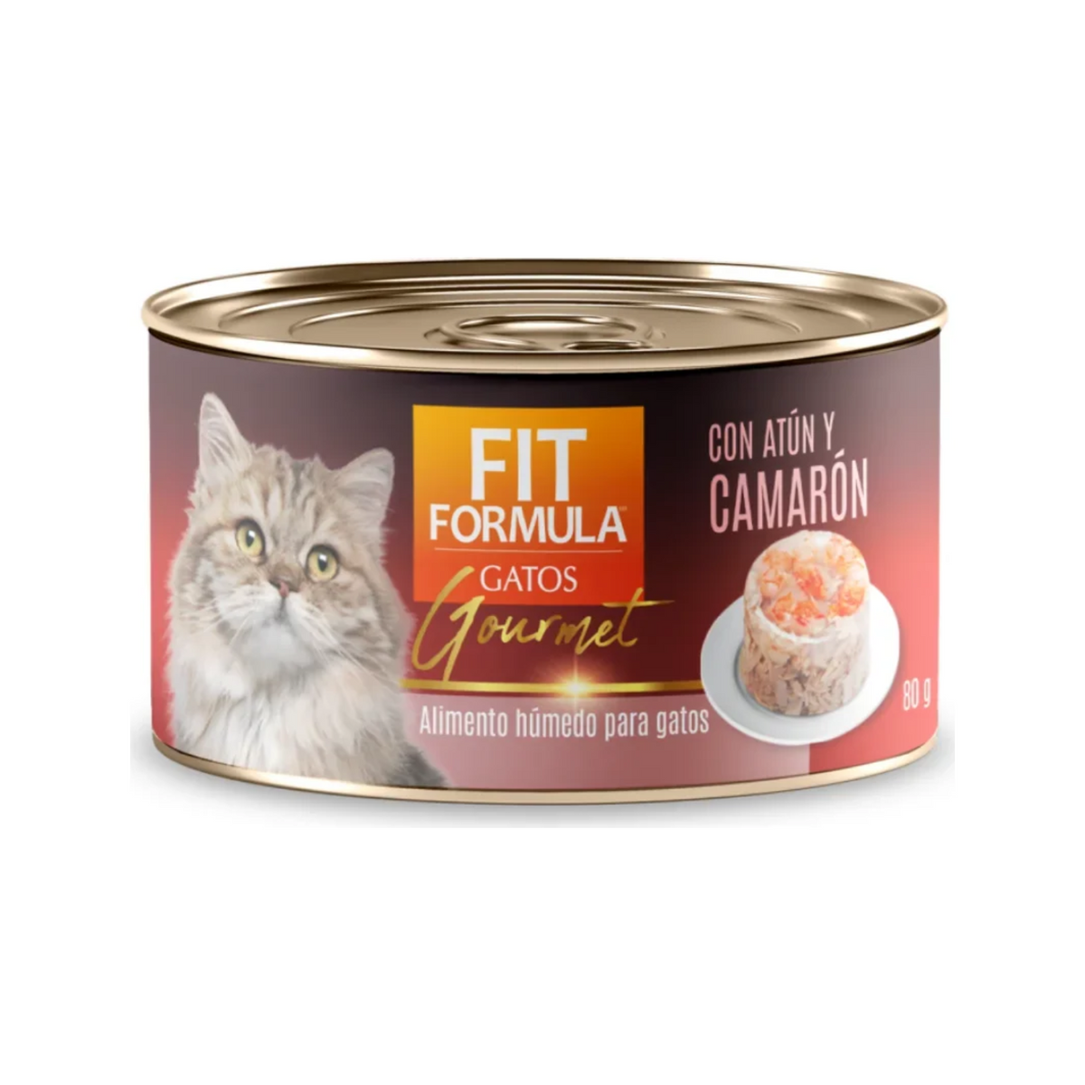 Lata Fit Gato Gourmet Atún y Camarón 80 g