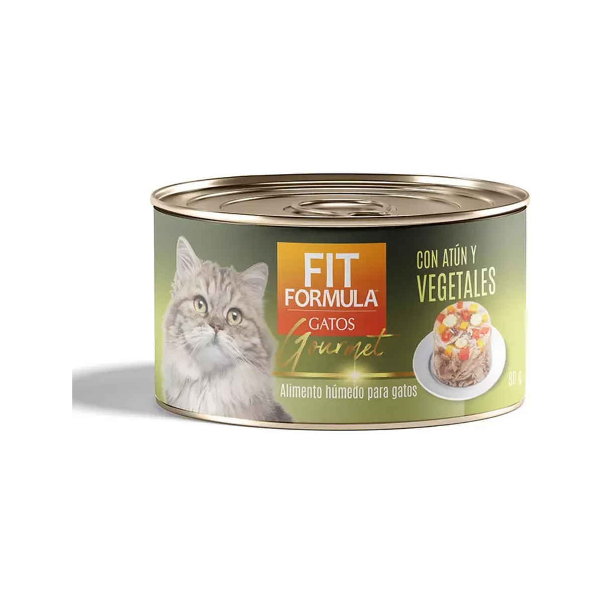 Lata Fit Gato Gourmet Atún y Vegetales 80 g