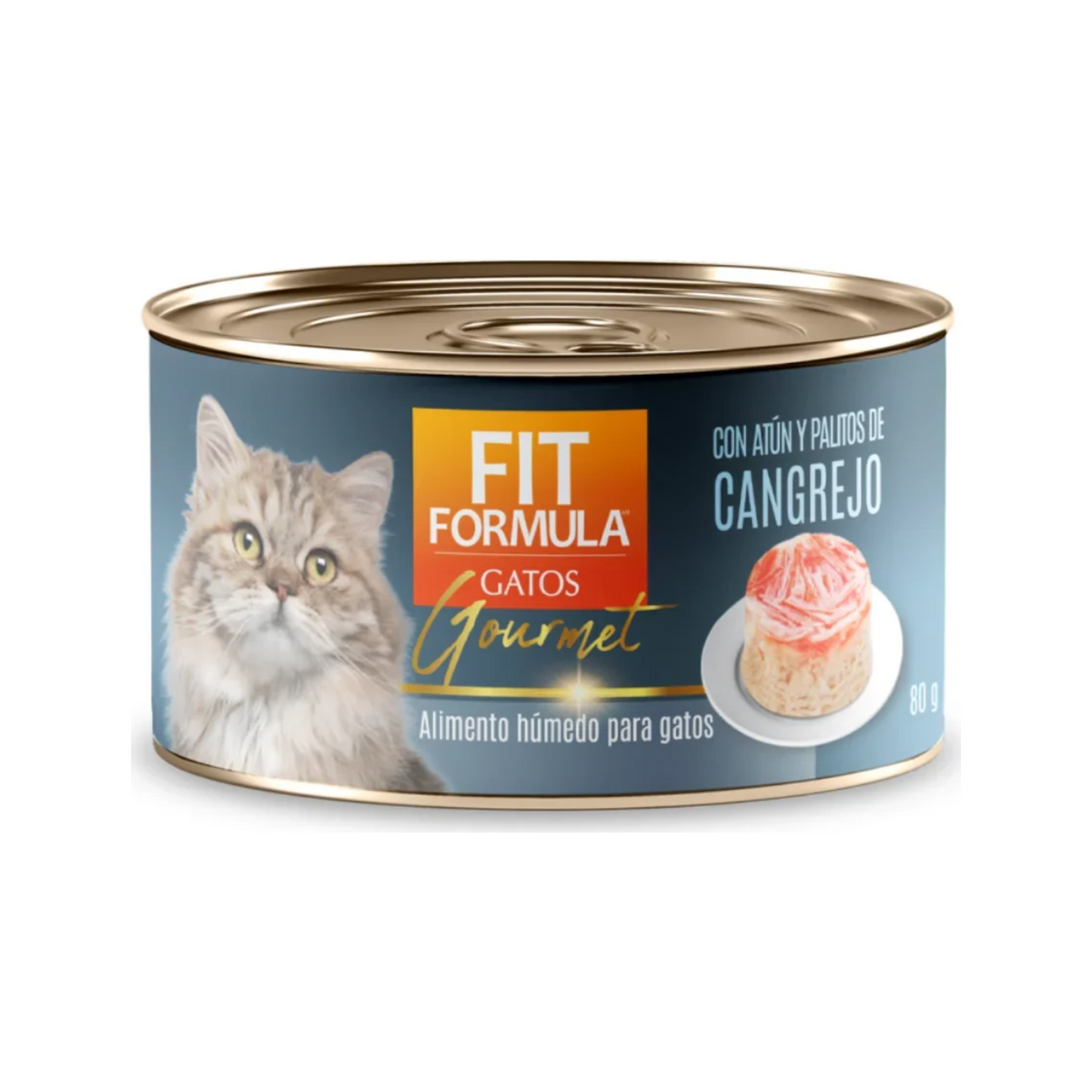 Lata Fit Gato Gourmet Atún y Palitos de Cangrejo 80 g