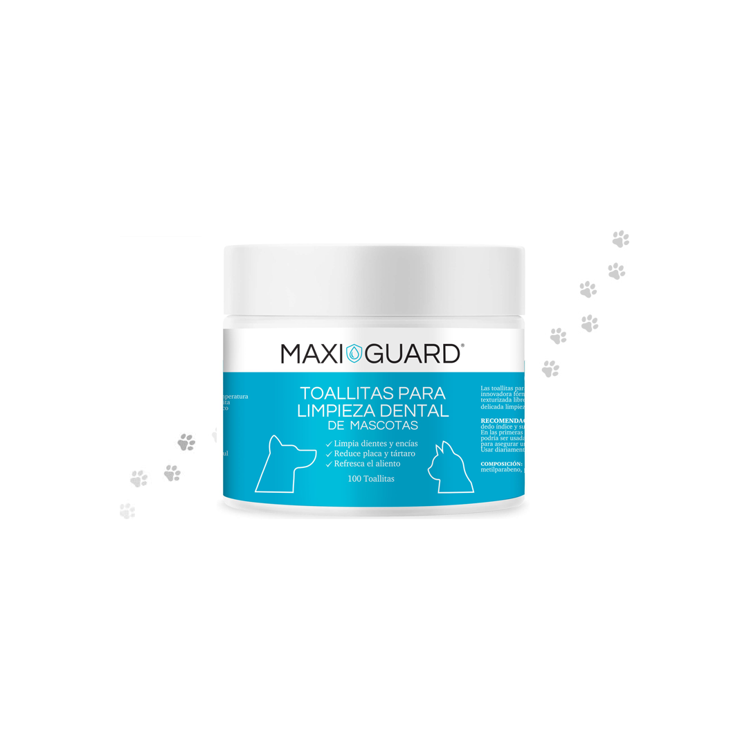 Toallitas para Limpieza Dental de Mascotas MaxiGuard 100 unidades