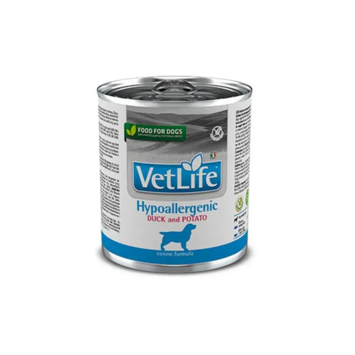 Vet Life Lata Hypoallergenic Pescado para perros 300 g, alimento húmedo clínico